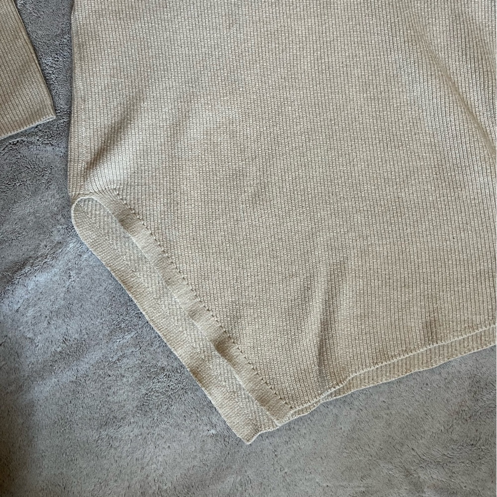 Cream Long Sleeve Turtle Neck Knit Sweater - Picture 4 of 8